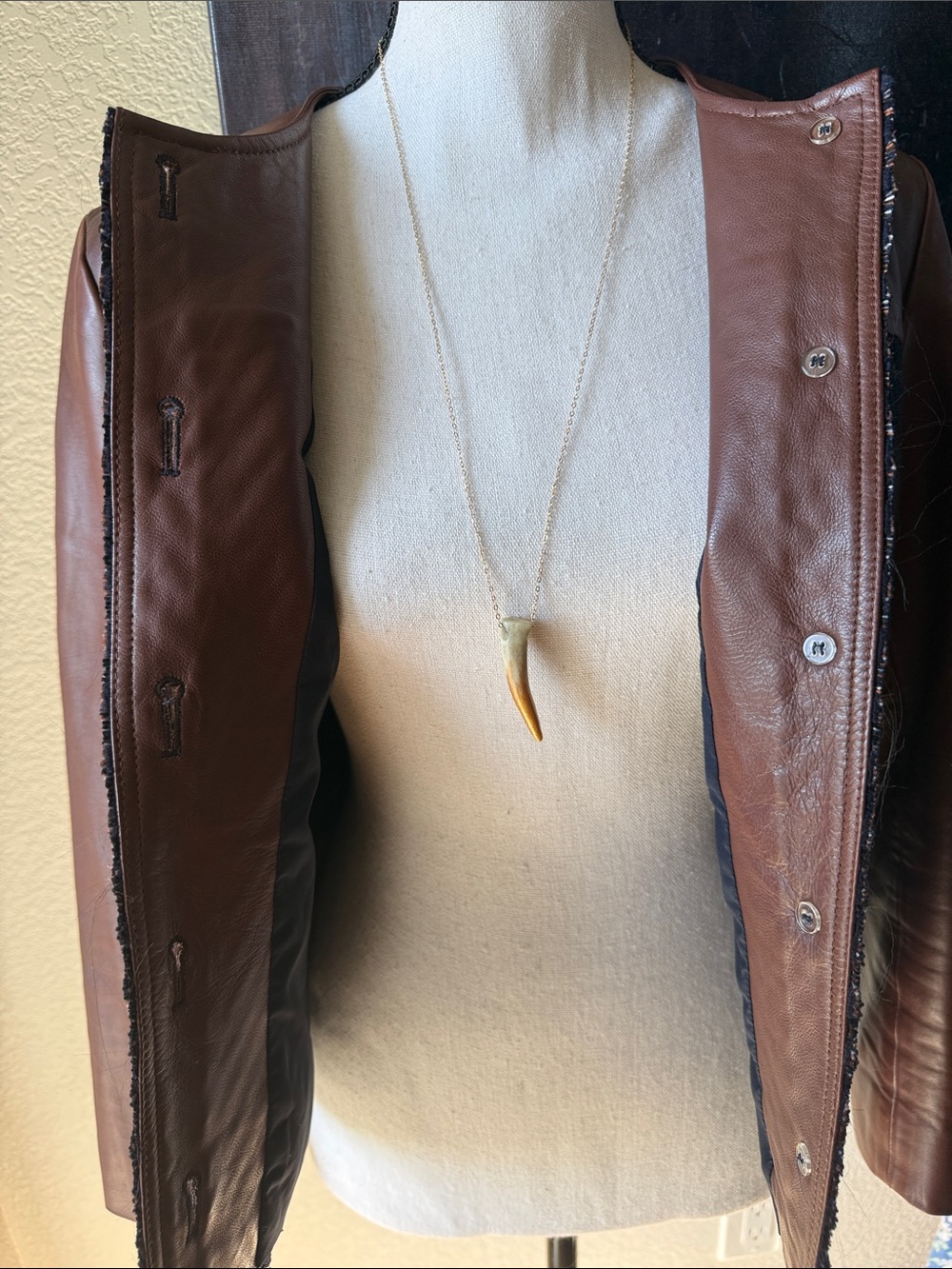 Theory leather / cotton jacket, size 4 - Picture 4 of 8
